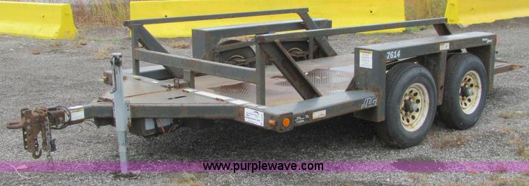 2007 JLG 7614 tandem axle drop deck flatbed trailer - C2933