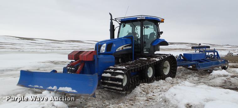 2005 New Holland TS115A tractor with snow groomer - EW9993