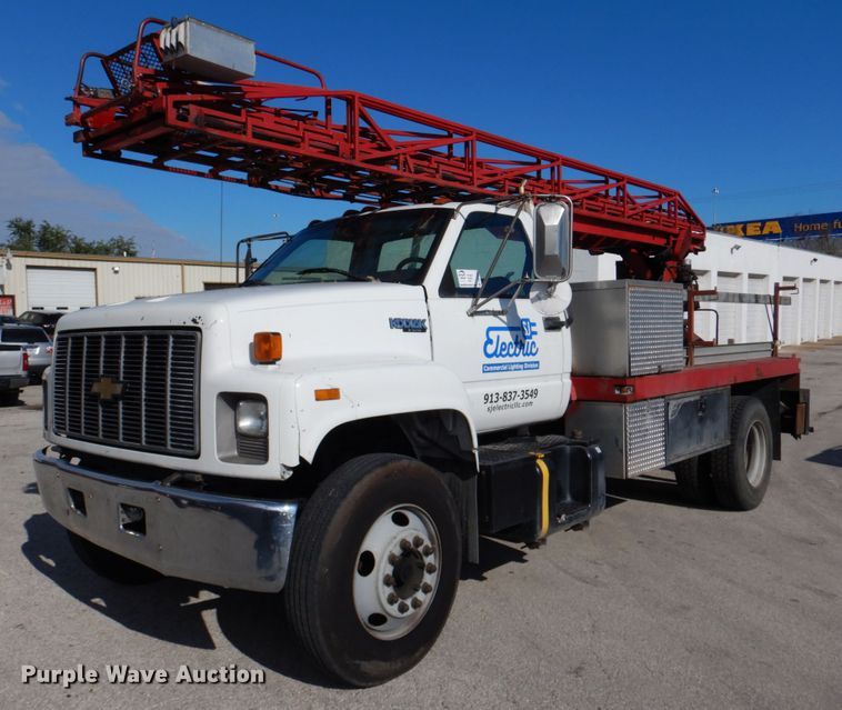 1995 Chevrolet Kodiak  flatbed truck with boom ladder - DK1277