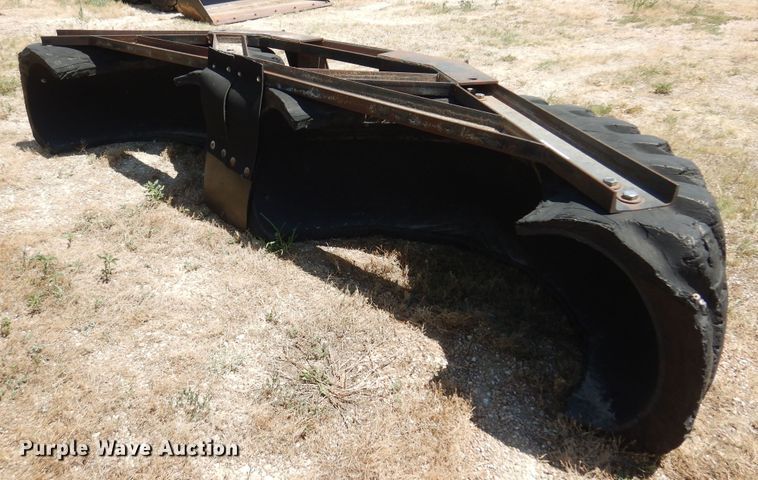 Shop built  132"W skid steer snow pusher - KI9296