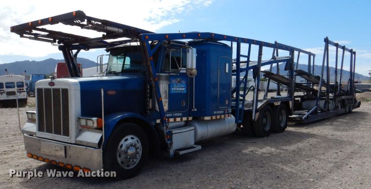 2001 Peterbilt 379  car carrier truck with car carrier trailer - DR1938