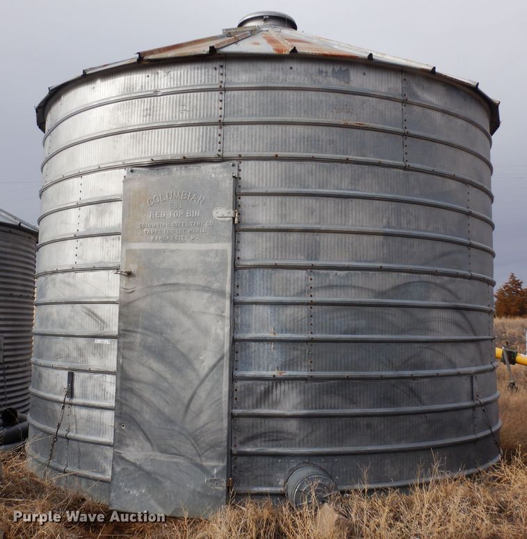 (2) Columbian Red Top grain bins - MR9727