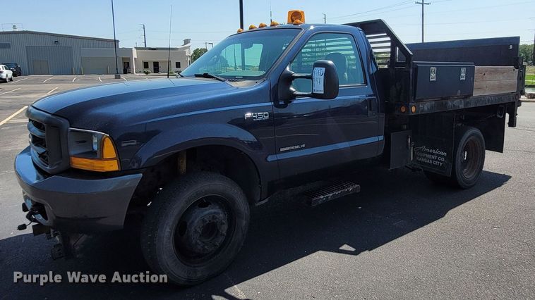 2001 Ford F450 Super Duty XL  dump flatbed truck - DK1912