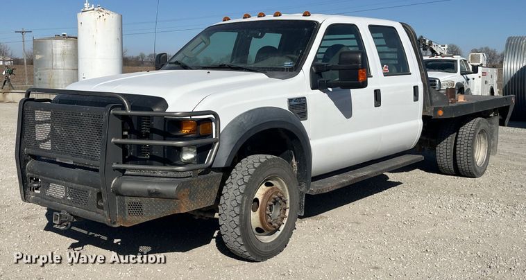 2008 Ford F450 Super Duty XL Crew Cab flatbed truck - LE9023