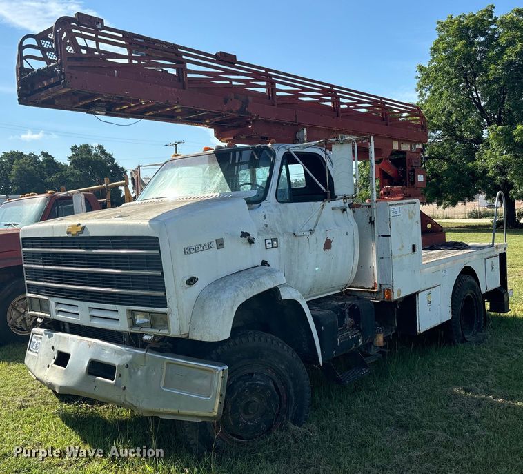 1981 Chevrolet C70 flatbed truck with boom ladder - DS2496