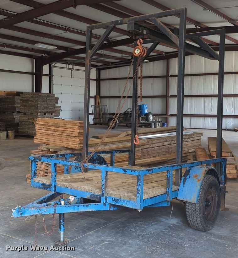 Shop built utility trailer with hoist - NW9611