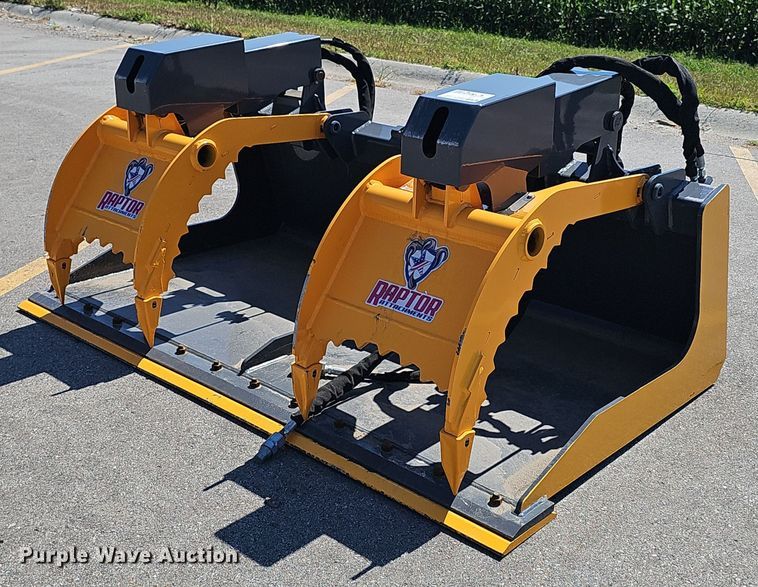 2023 Raptor Attachments SS-GRB-72-BO skid steer grapple bucket - DS4676