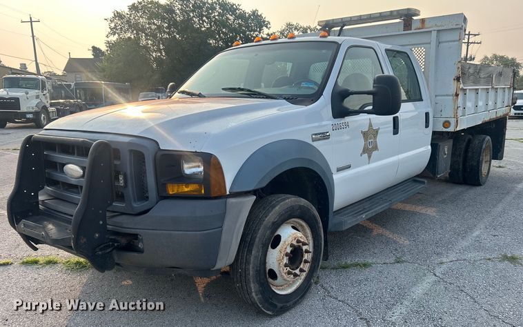 2006 Ford F450 Super Duty Crew Cab dump flatbed truck - EG0557