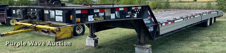 1998 Wilson 4860FT Muvall drop deck hydraulic tail equipment trailer - MV9064