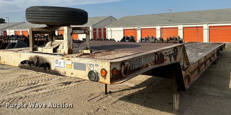1991 Trail King  TK70HT462 drop deck hydraulic tail equipment trailer - DR2634