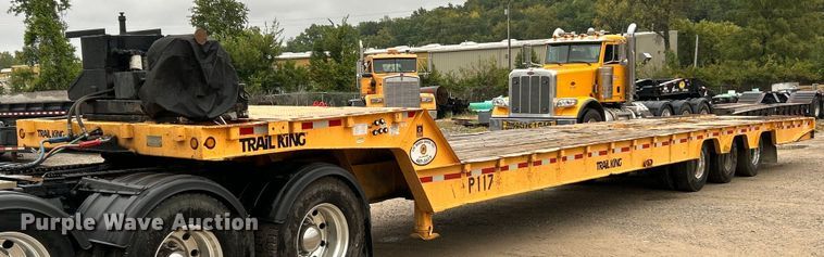 1993 Trail King TK100HT-483 drop deck hydraulic tail equipment trailer - EK3333