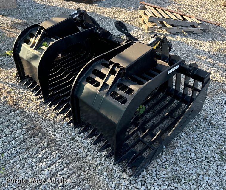 Prime Commercial 74" W skid steer grapple bucket - EH7200