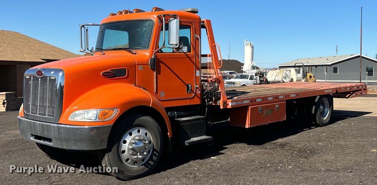 2017 Peterbilt 337 hydraulic tail flatbed truck - DH8639