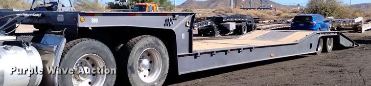 2001 Trail King TK70HT-502 drop deck hydraulic tail equipment trailer - EG9960