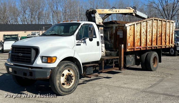 2000 Ford F750 Super Duty XL grapple crane truck - EK2560