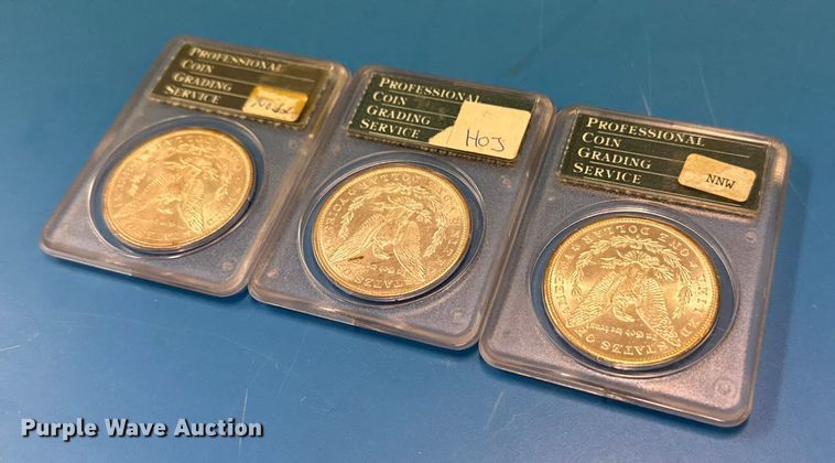 (3) 1881 silver dollar coins  - NO9575