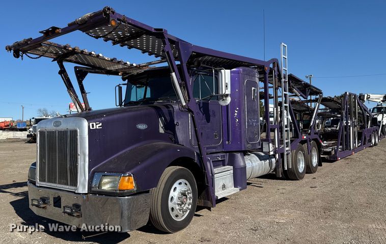 1999 Peterbilt 377 car carrier truck with car carrier trailer - EG2506