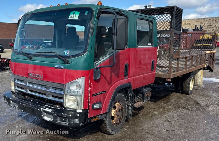 2008 Isuzu NPR HD Crew Cab flatbed truck - DH9864