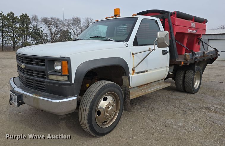 1994 Chevrolet Cheyenne C3500 dump flatbed pickup truck - DW3177