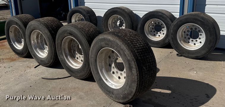 (8) 445/50R22.5 tires and wheels - NN9698