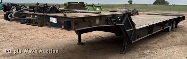 1988 Wilson 4360T drop deck hydraulic tail equipment trailer - ED5585