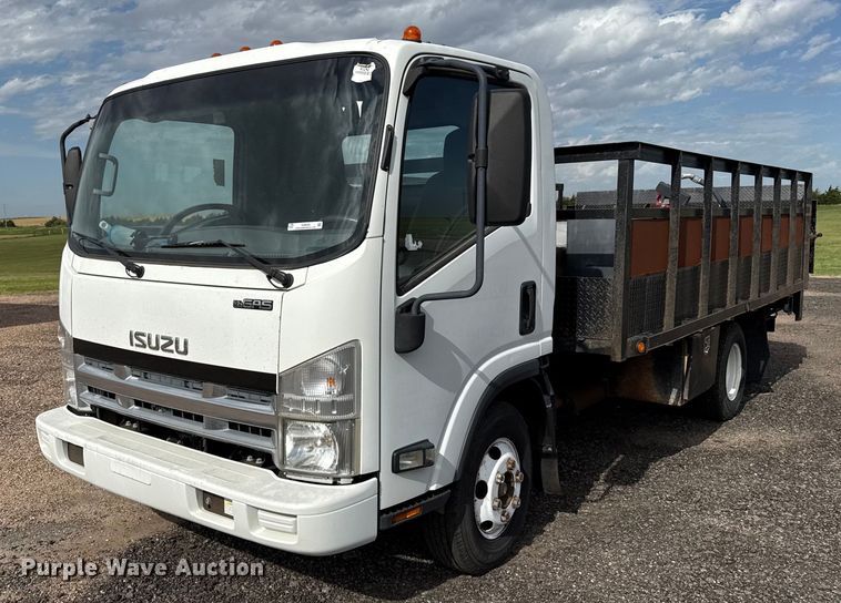2008 Isuzu NPR flatbed truck - DZ8550