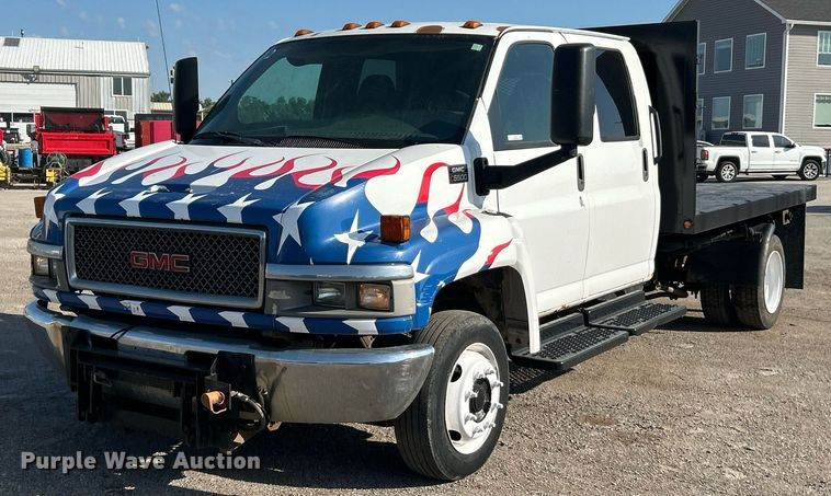 2006 GMC C5500 Crew Cab dump flatbed truck - EK8294