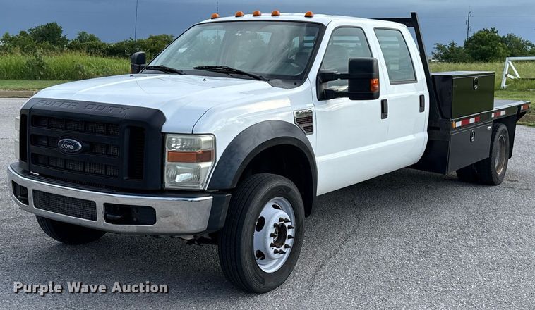 2008 Ford F450 Crew Cab flatbed pickup truck - HI9252