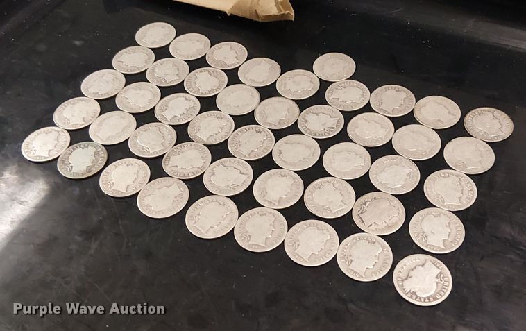 (46) 1910 Barber silver dimes  - EG8581