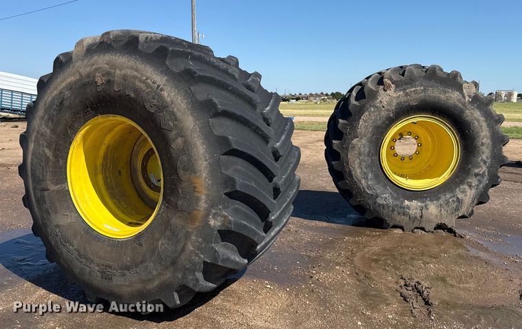 (2) 1250/50R32 flotation tires and wheels - DZ8807