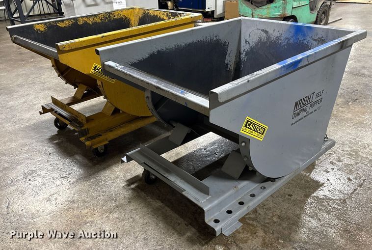 (2)  4' wright self dump hoppers - DY0906