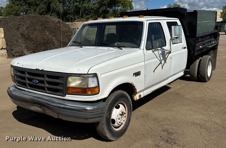 1995 Ford F350 Crew Cab dump bed pickup truck - ER0003