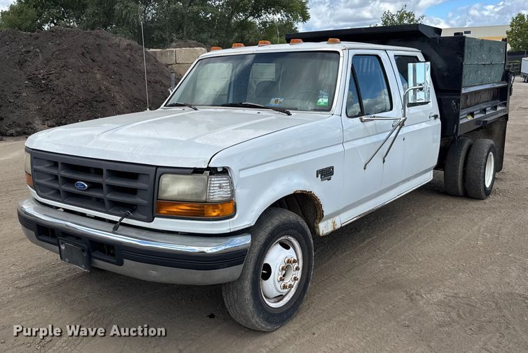 1995 Ford F350 Crew Cab dump bed pickup truck - ER0008