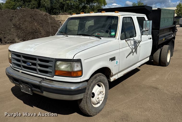 1995 Ford F350 Crew Cab dump bed pickup truck - ER0009