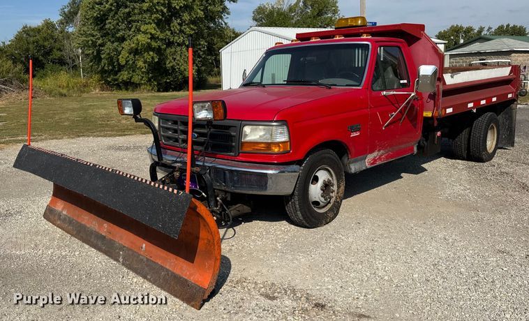 1997 Ford F350 dump flatbed pickup truck - ER0062