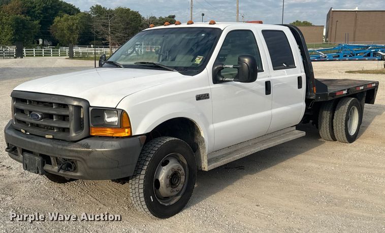 1999 Ford F550 Super Duty Crew Cab flatbed truck - EV1990