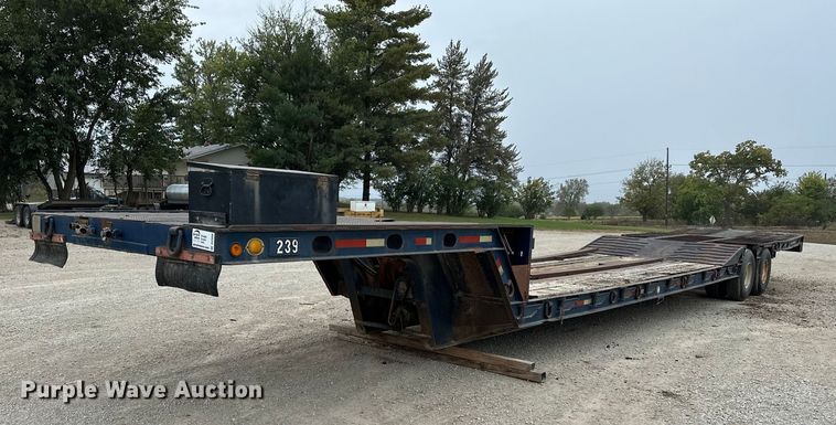 1974 Hyster drop deck hydraulic tail equipment trailer - DU3608