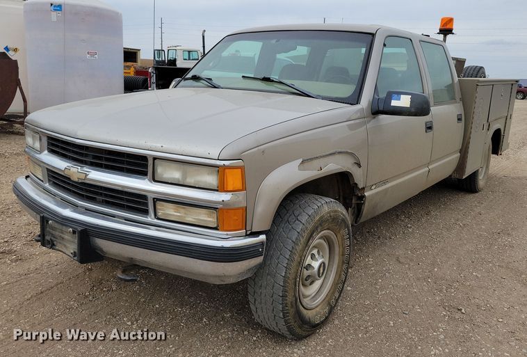 1999 Chevrolet K3500 Crew Cab utility bed pickup truck - DZ6715