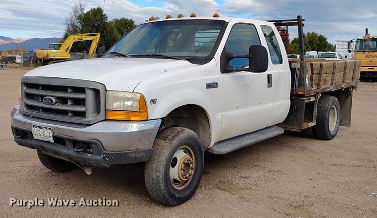 2000 Ford F350 Super Duty SuperCab dump flatbed pickup truck - IP9720