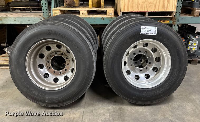 (16) Bridgestone M760 11R24.5 tires and wheels - EA1993
