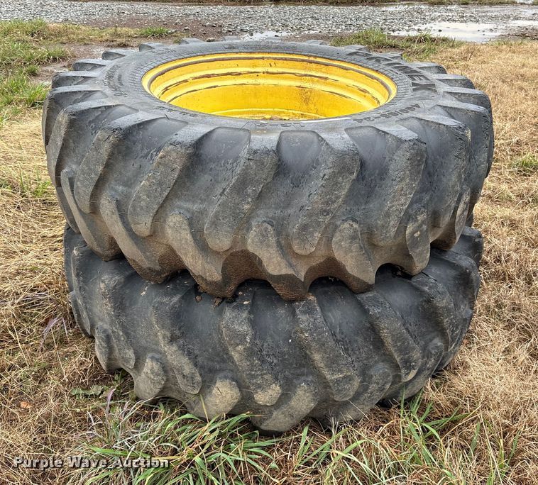 (2) PrimeX 460/85-34 tires and wheels - ET7333