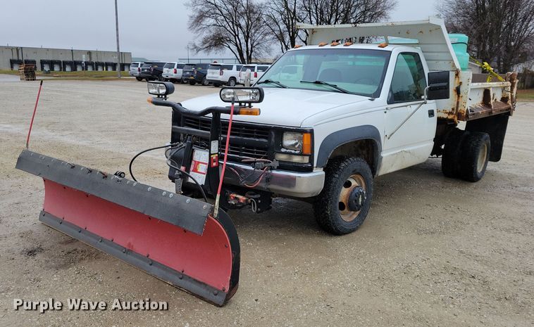 1999 Chevrolet K3500 dump flatbed pickup truck - NO9808