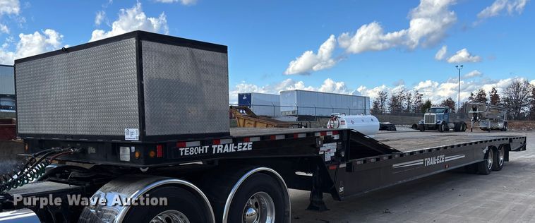 2014 Trail-Eze TE80HT drop deck hydraulic tail equipment trailer - FI1520