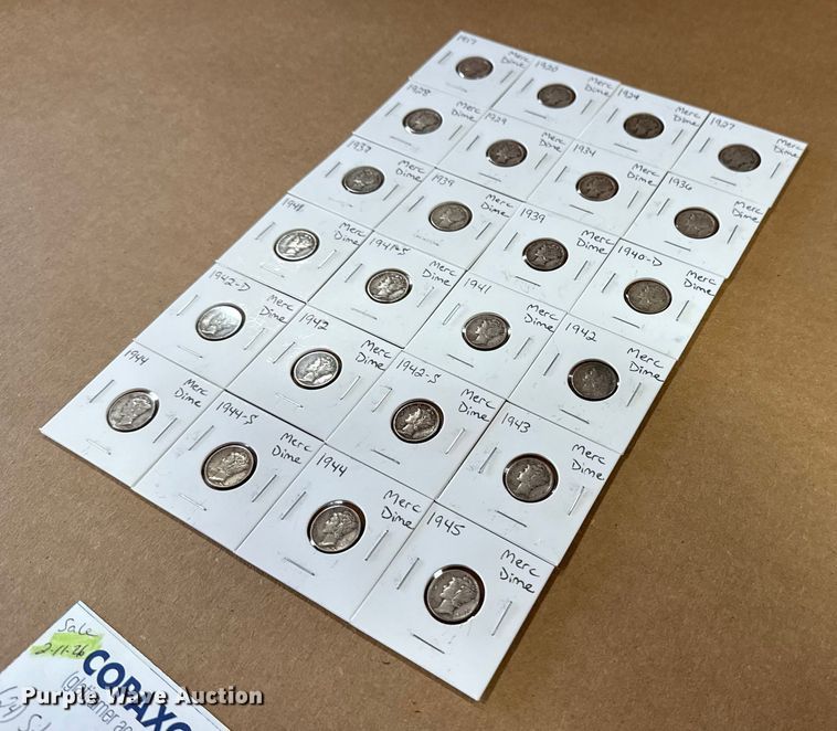 (24) Silver Mercury dimes coins - EU4035