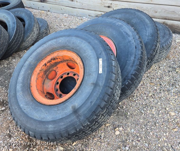 (4) 14.00R20 Goodyear tires and wheels - ES2739