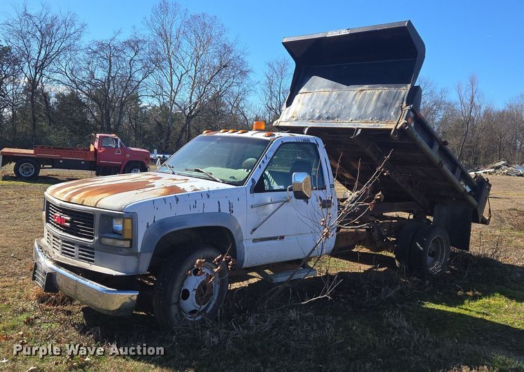 1995 GMC Sierra C3500 dump bed pickup truck - EV2628