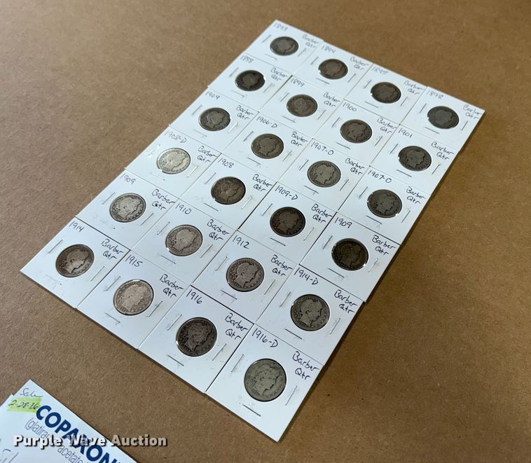 (24) Silver Barber quarters coins - EU4037