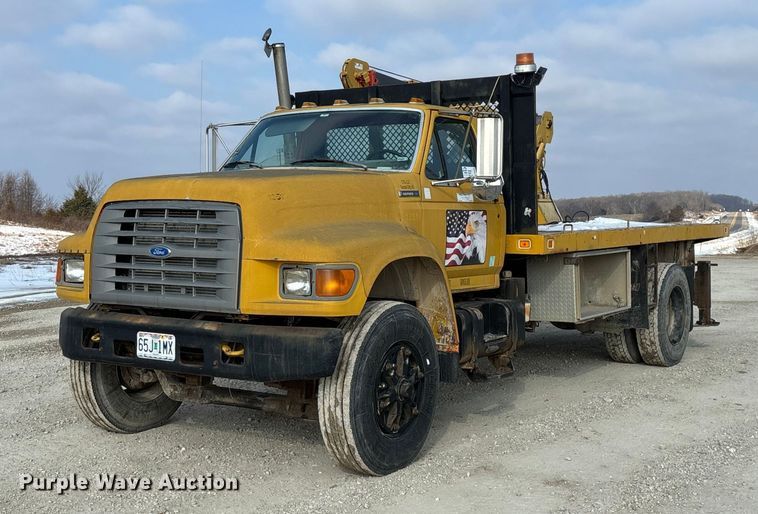 1996 Ford F-Series Flat bed truck with crane - FG0065