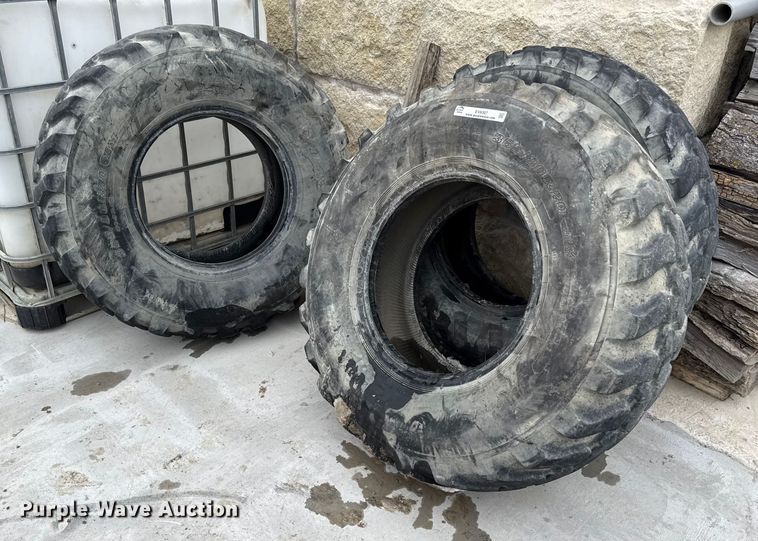 (3) Dunlop 365/80R20  wheel loader tires - EV6007