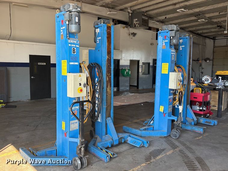 (4) 2007 Sefac 1200M72 automotive lift - ES8627